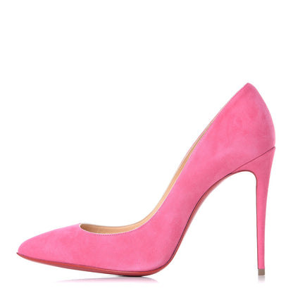 Christian Louboutin Suede Pigalle Follies 100 Pumps 37.5 Darling 1 of 8