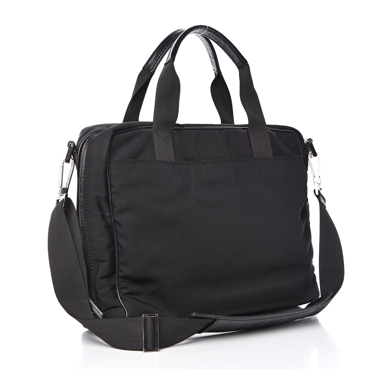Gucci Nylon Calfskin Briefcase Black 3 of 13