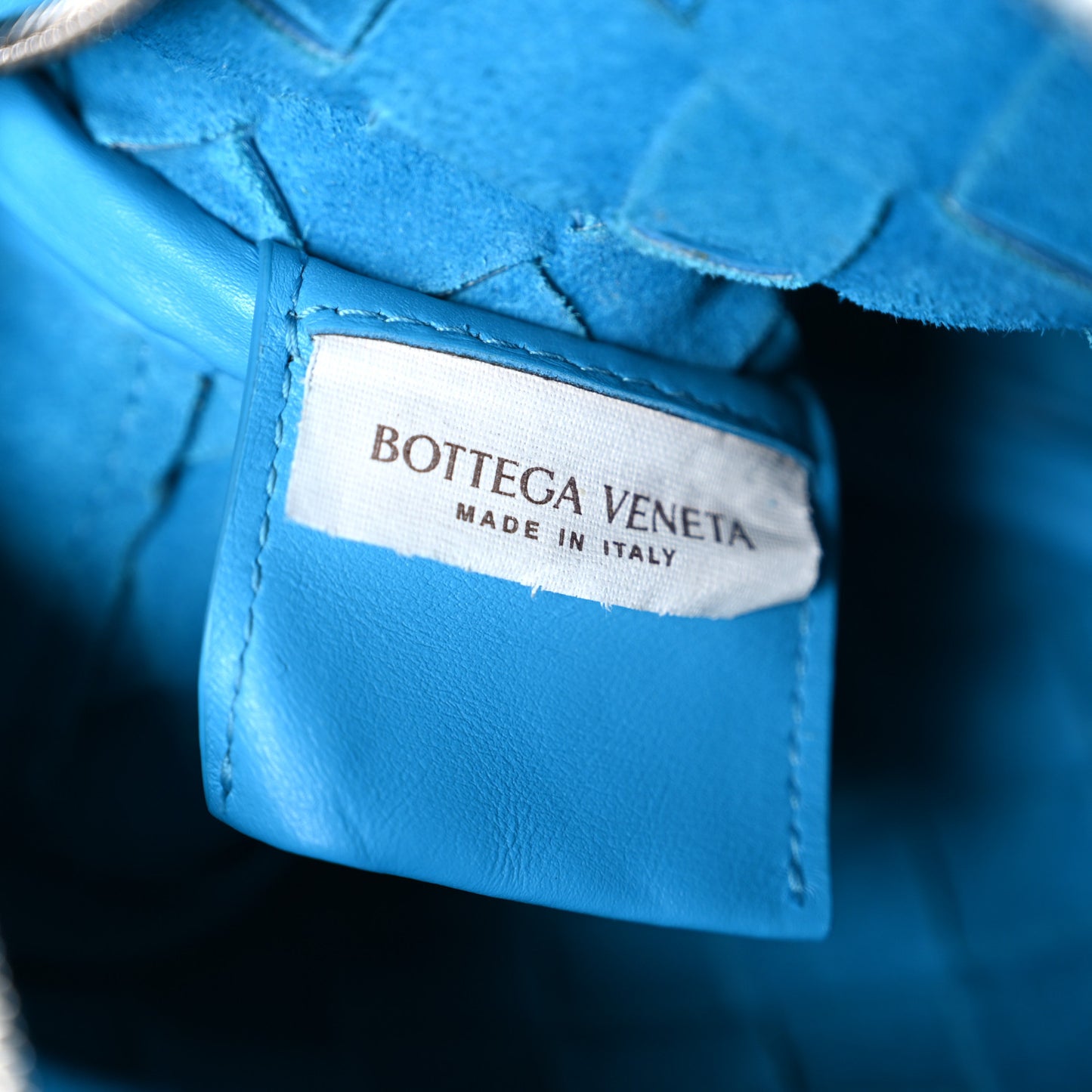 Calfskin Intrecciato Small Camera Bag Pool Blue