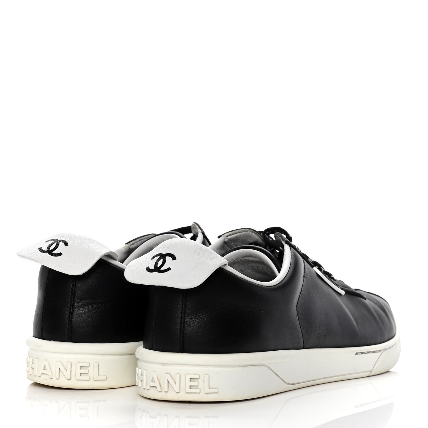 Calfskin CC Womens Sneakers 40 Black