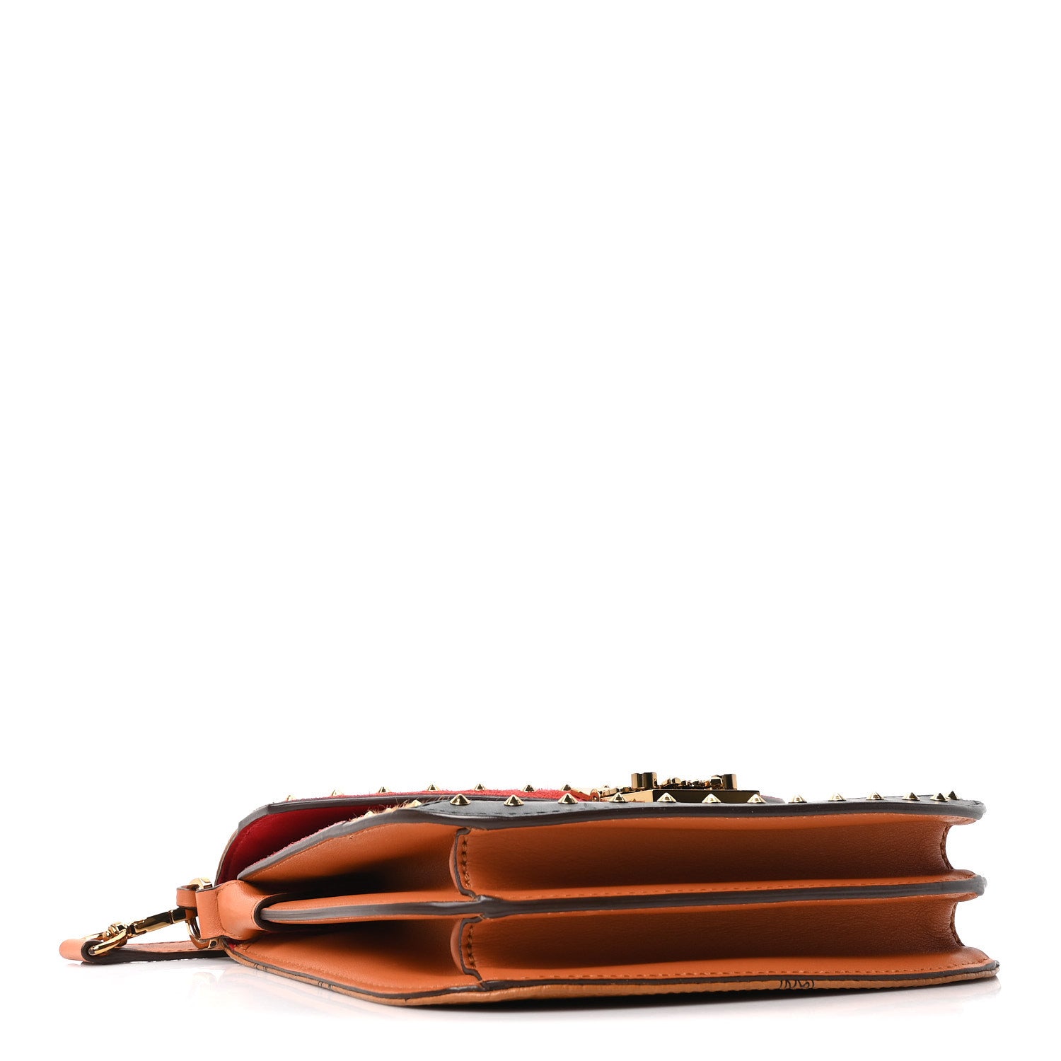 MCM Suede Calf Hair Visetos Patricia Crossbody Bag Cognac Multicolor 3 of 9