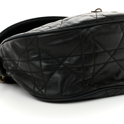 Christian Dior Lambskin Cannage Flap Messenger Bag Black 9 of 15