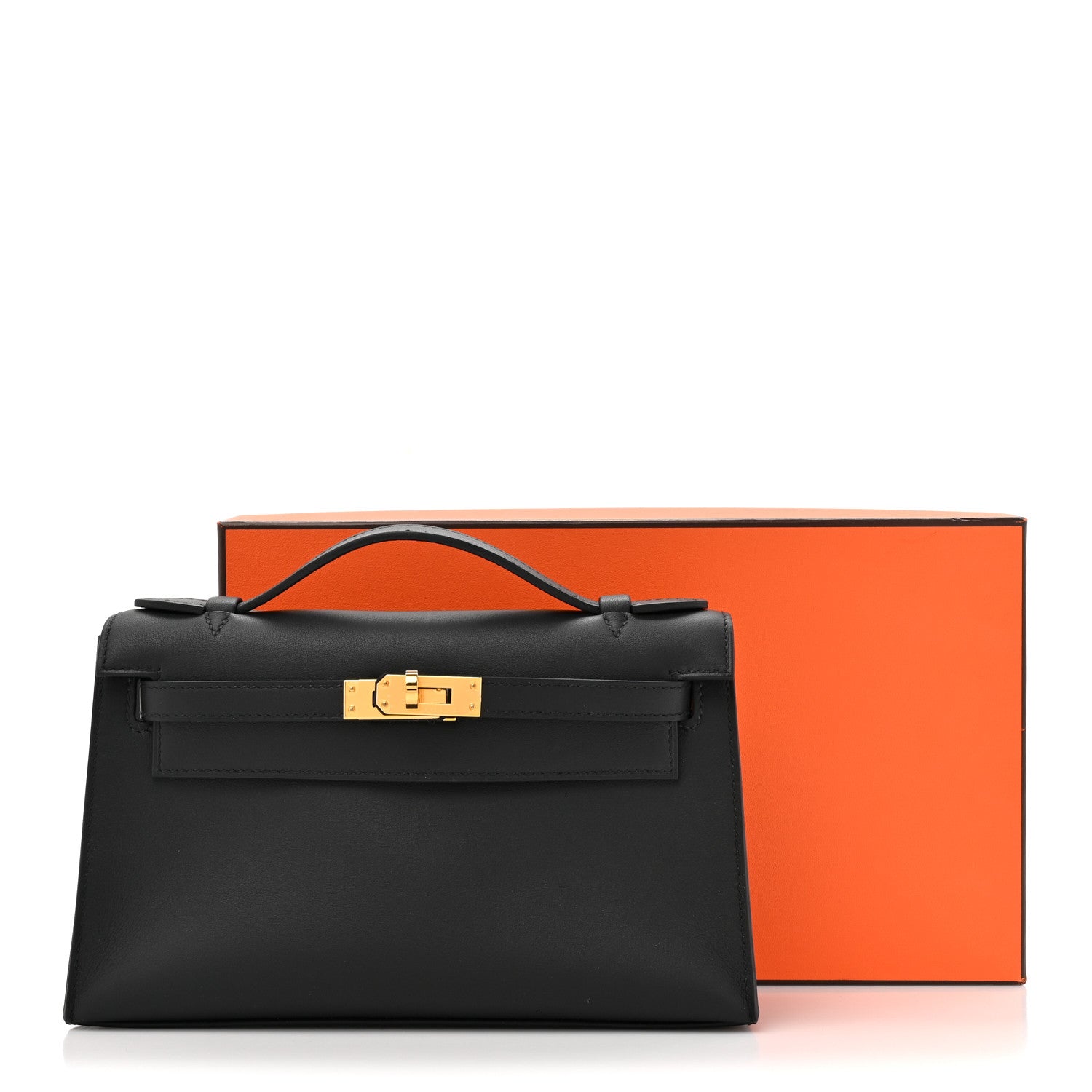 Hermes Swift Kelly Pochette Clutch Black 8 of 8