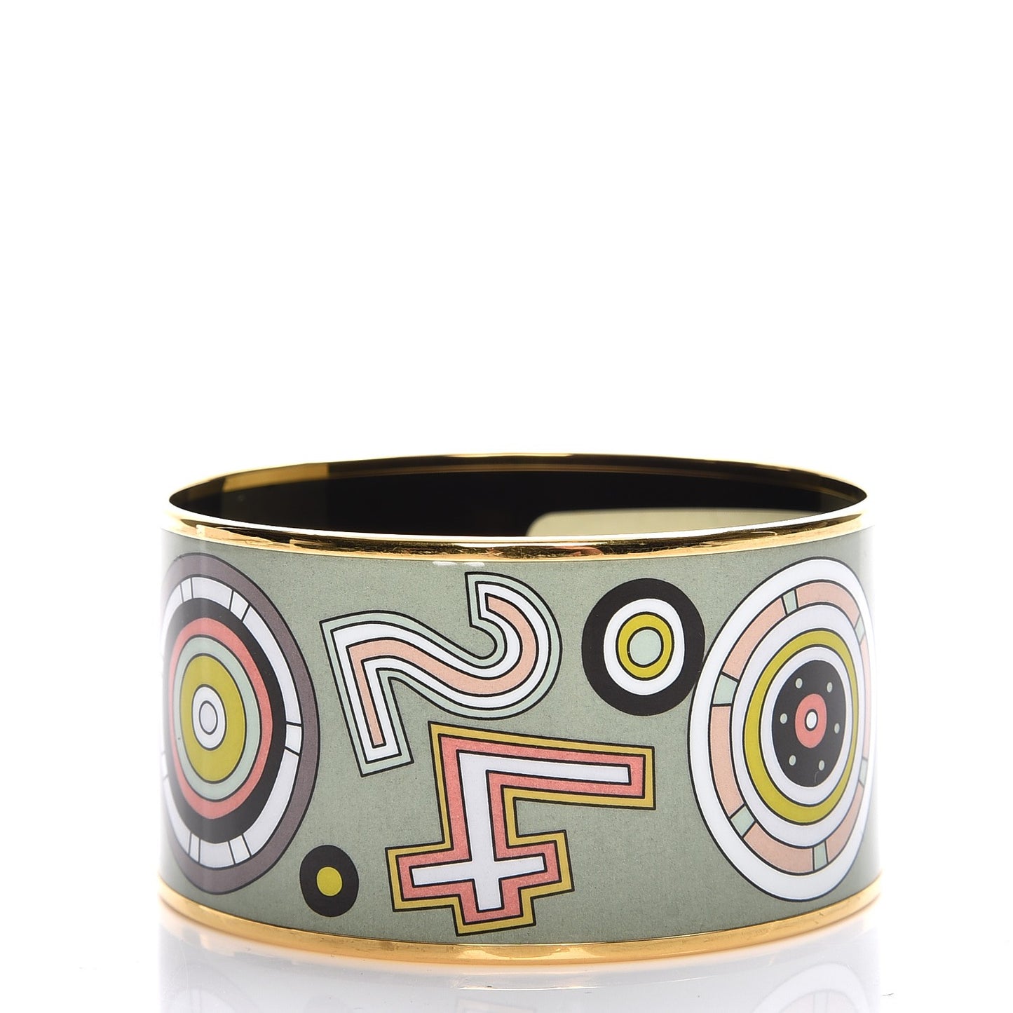 Enamel Printed Tohu Bohu Extra Wide Bracelet 70 Amande