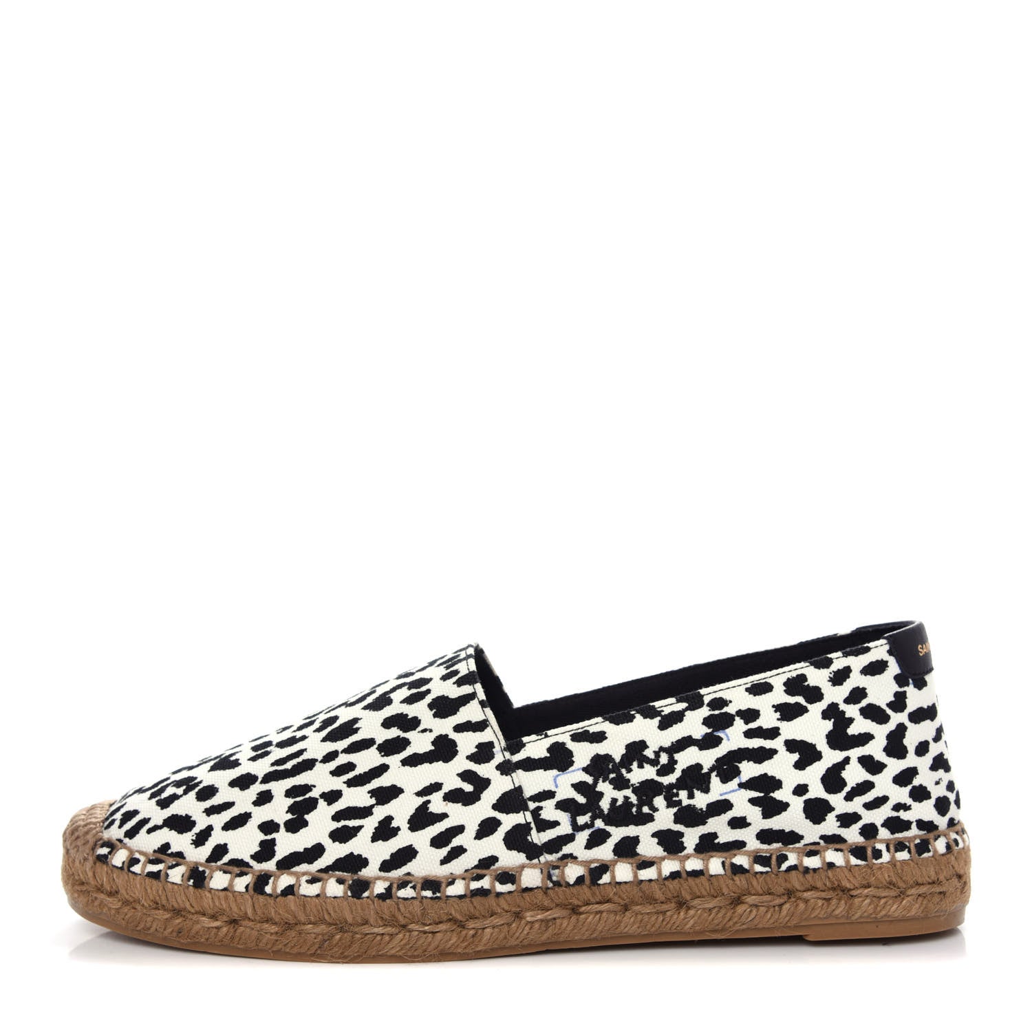 Saint Laurent Canvas Leopard Print Espadrilles 40 Latte Black 1 of 13