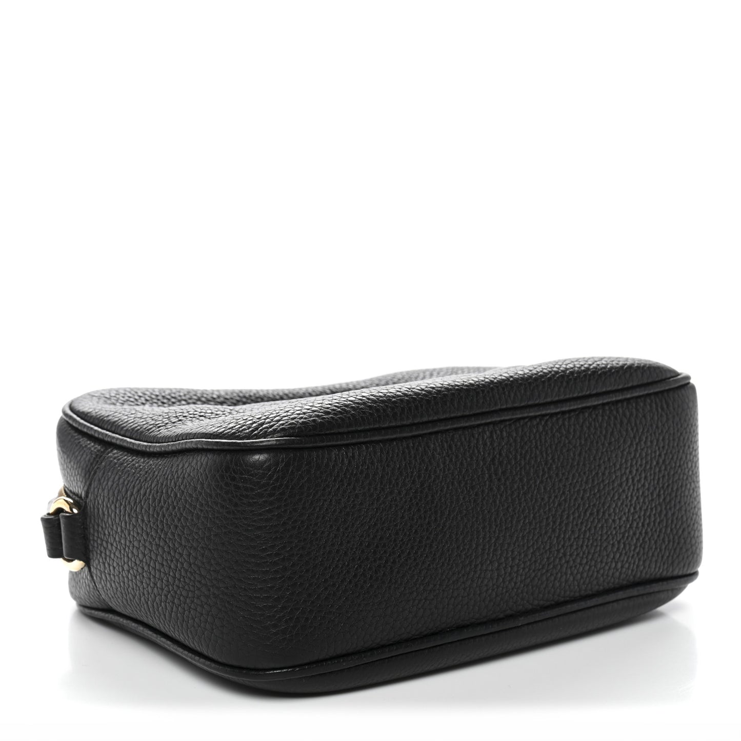 Pebbled Calfskin Small Soho Disco Bag Black