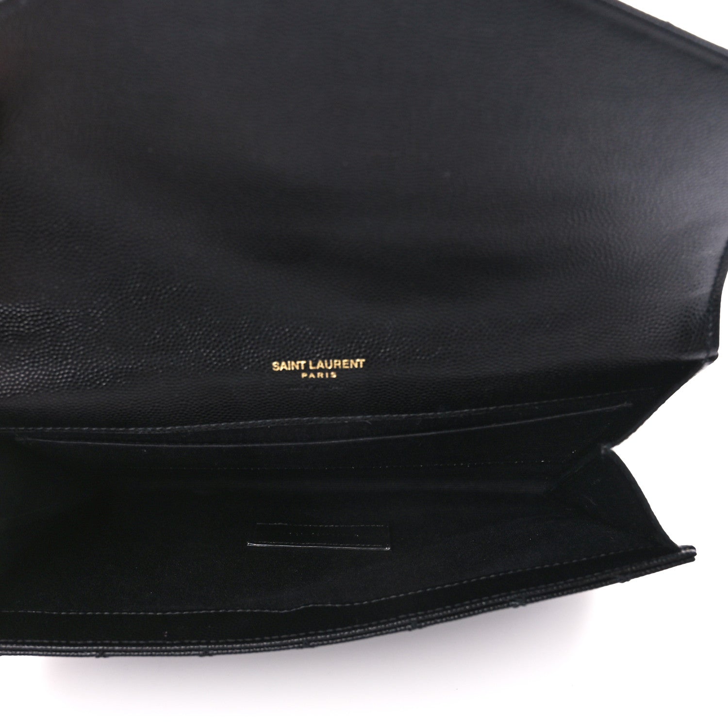 Saint Laurent Grain De Poudre Textured Mixed Matelasse Triquilt Monogram Clutch Black 5 of 10
