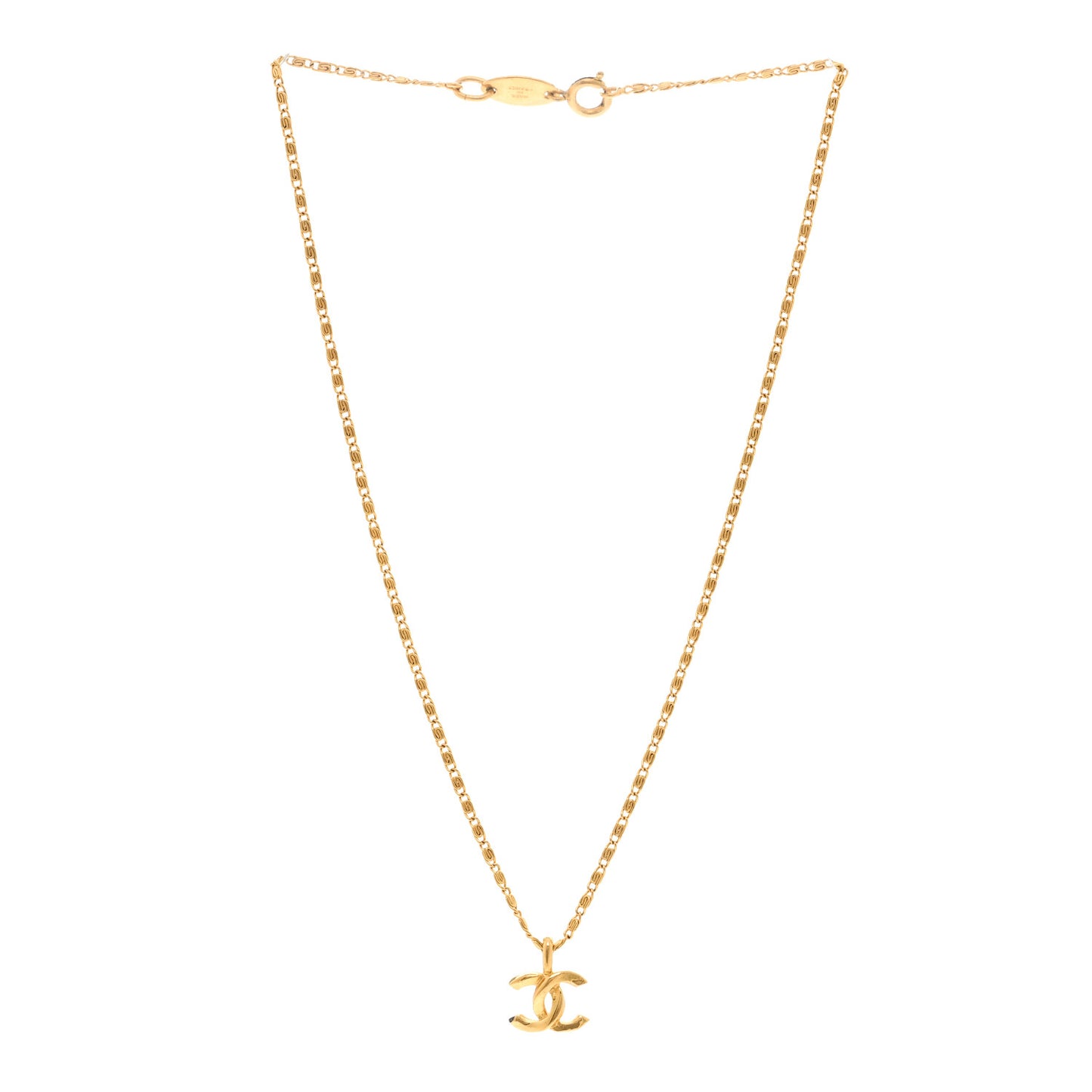 Metal CC Necklace Gold