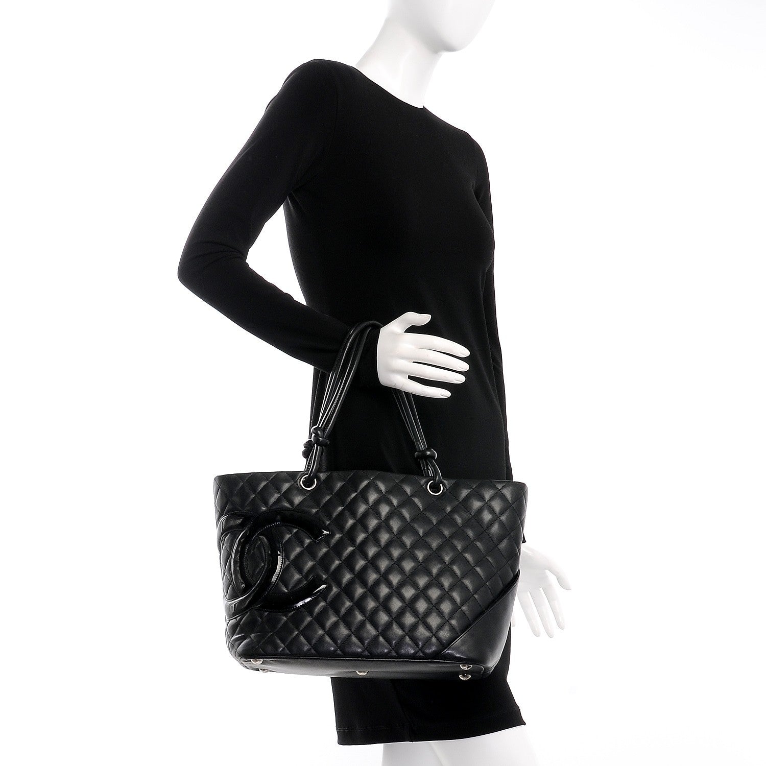 Chanel Calfskin Quilted Large Cambon Tote Black 2 of 9