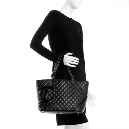 Chanel Calfskin Quilted Large Cambon Tote Black 2 of 9