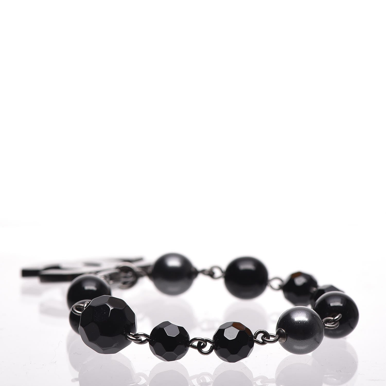 Chanel Ruthenium Bead CC Bracelet Black 3 of 4