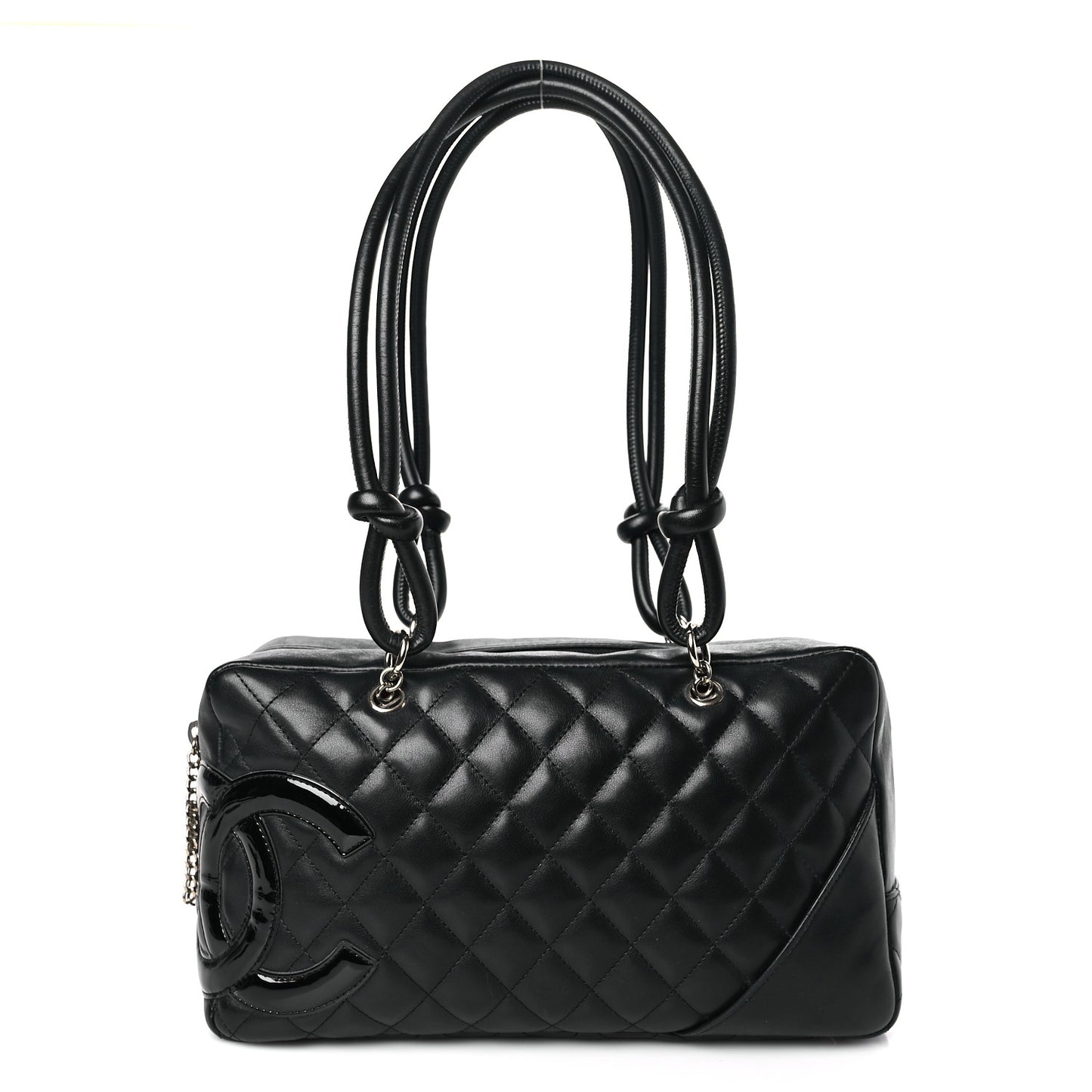 Calfskin Quilted Large Cambon Bowler Black
