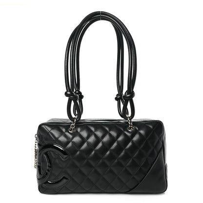 Chanel Calfskin Quilted Large Cambon Bowler Black 1 of 9