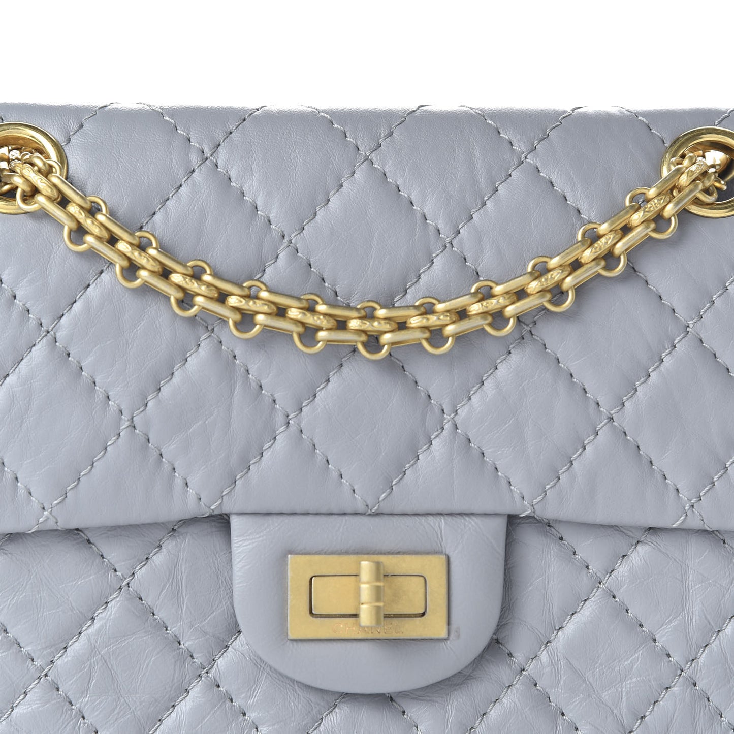 Aged Calfskin Quilted 2.55 Reissue Mini Flap Grey