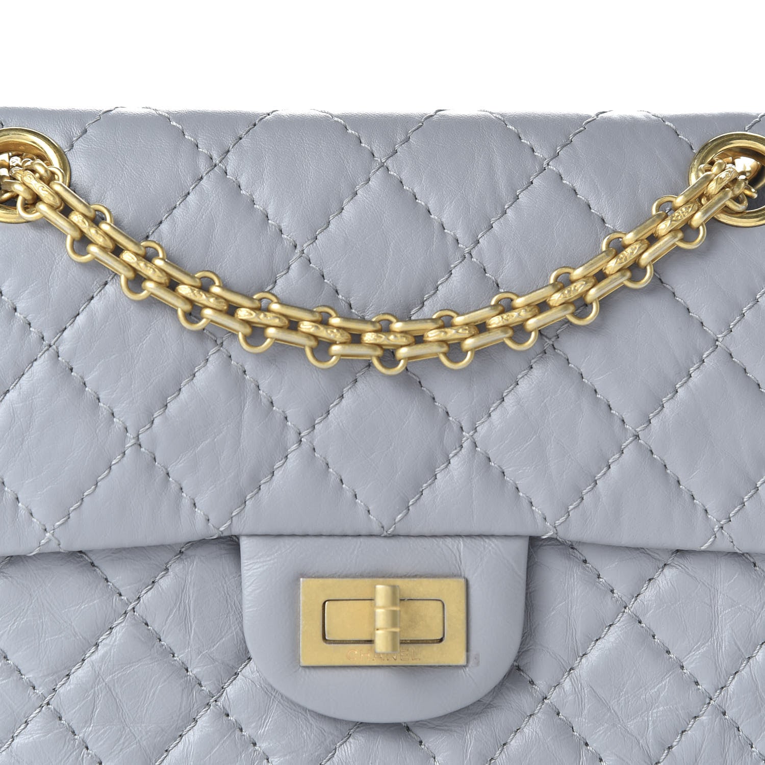 Chanel Aged Calfskin Quilted 2.55 Reissue Mini Flap Grey 10 of 10