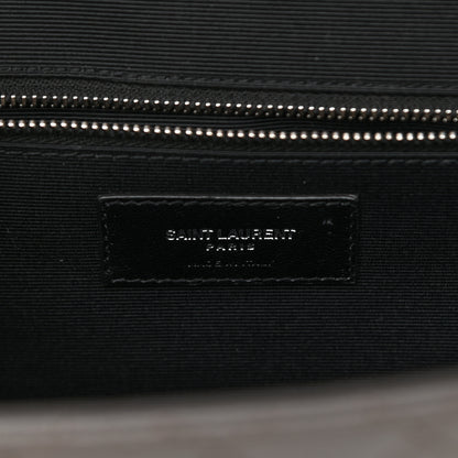 Saint Laurent Grain De Poudre Textured Mixed Matelasse Large Triquilt Monogram Satchel Earth 7 of 10
