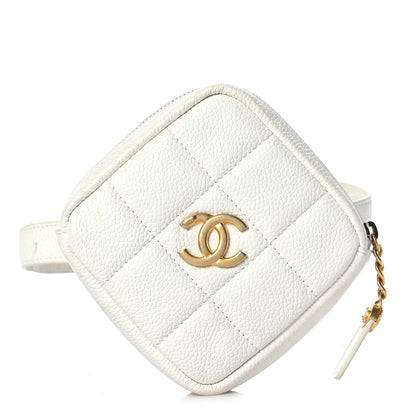 Chanel Caviar Quilted Coin Purse Belt Bag White 1 of 10
