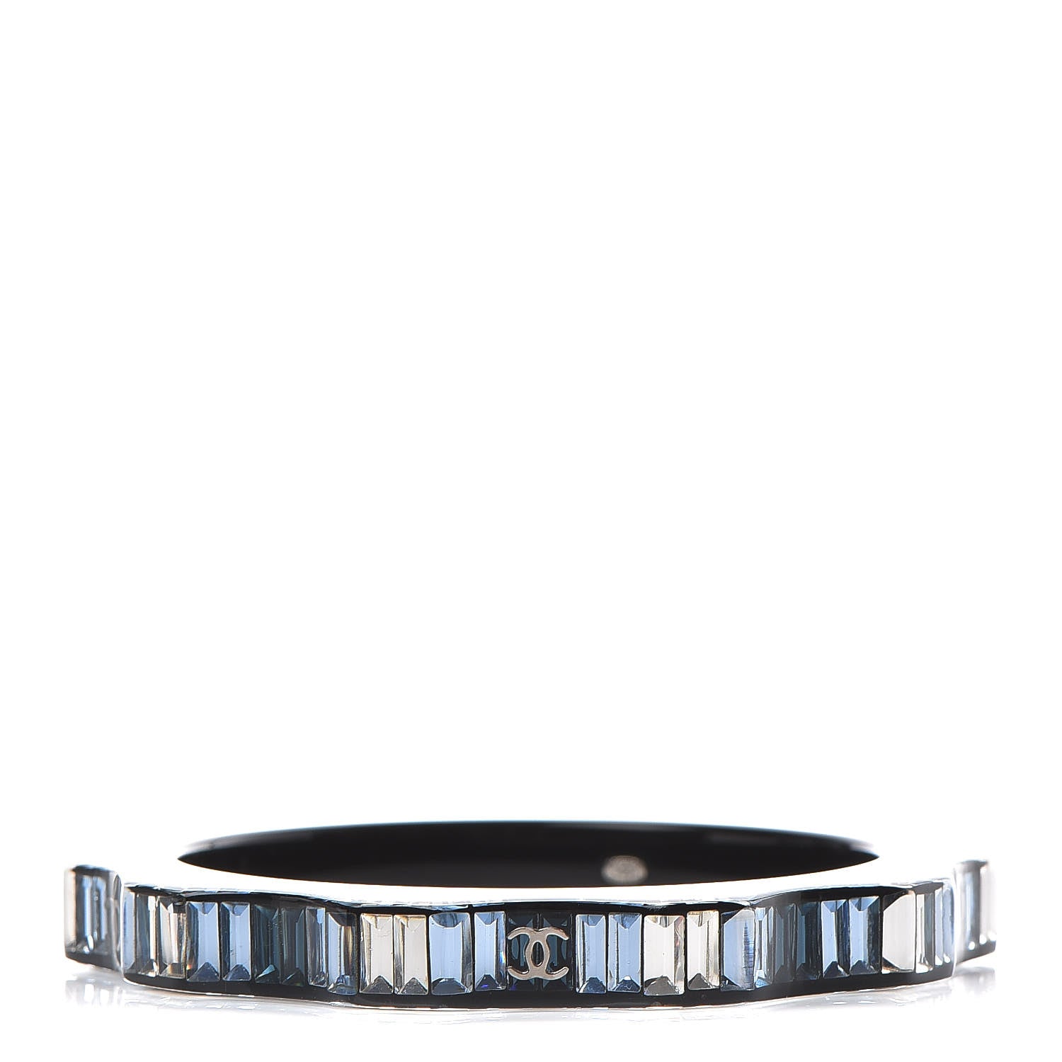 Chanel Resin Crystal CC Bracelet Blue 1 of 6