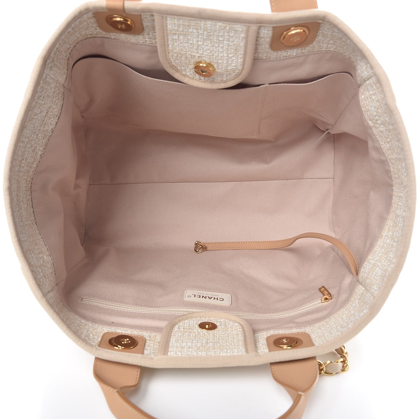 Canvas Large Deauville Tote Light Beige