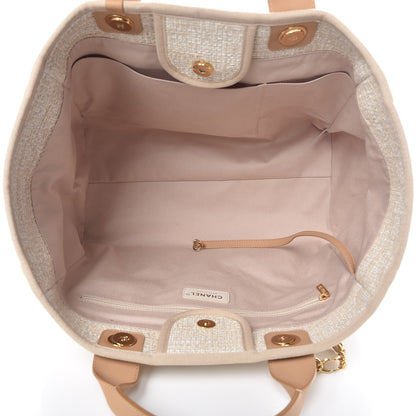 Chanel Canvas Large Deauville Tote Light Beige 5 of 12