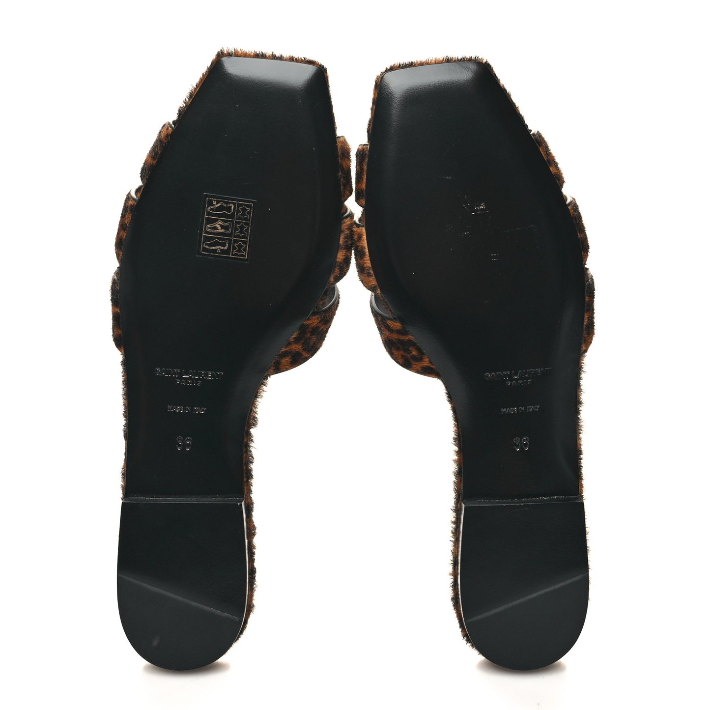 Calf Hair Leopard Print Tribute 05 Slide Sandals 36 Manto Natural