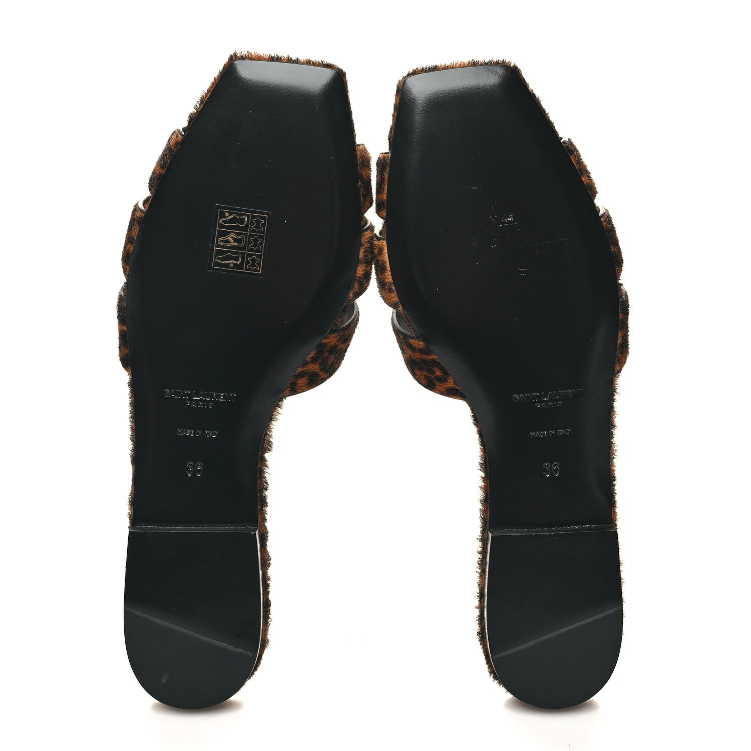 Saint Laurent Calf Hair Leopard Print Tribute 05 Slide Sandals 36 Manto Natural 5 of 9