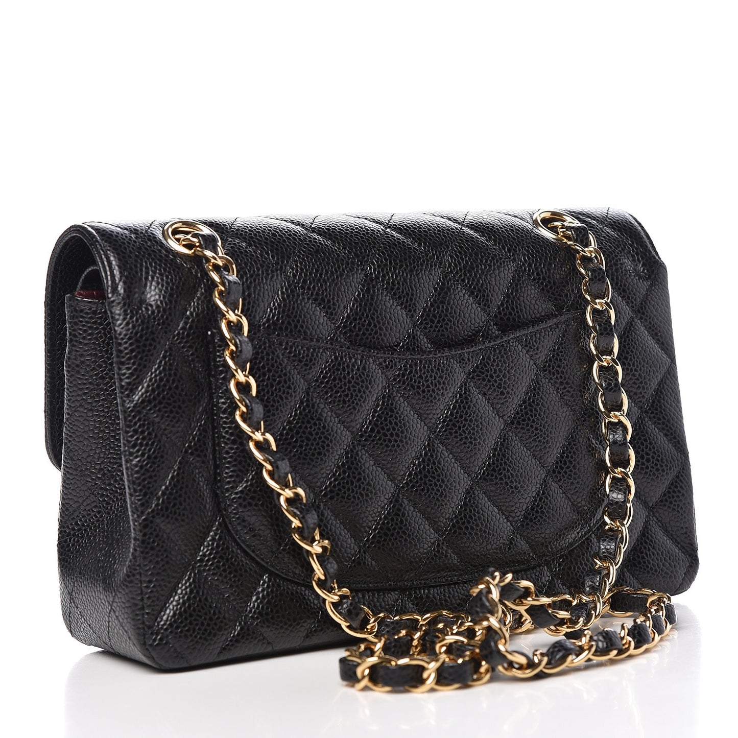 Caviar Quilted Small Double Flap Black