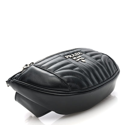 Prada Soft Calfskin Impunture Diagramme Belt Bag Black 4 of 10