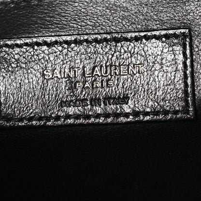 Saint Laurent Grain De Poudre Textured Mixed Matelasse Triquilt Medium Monogram Monochrome Satchel Black 6 of 10