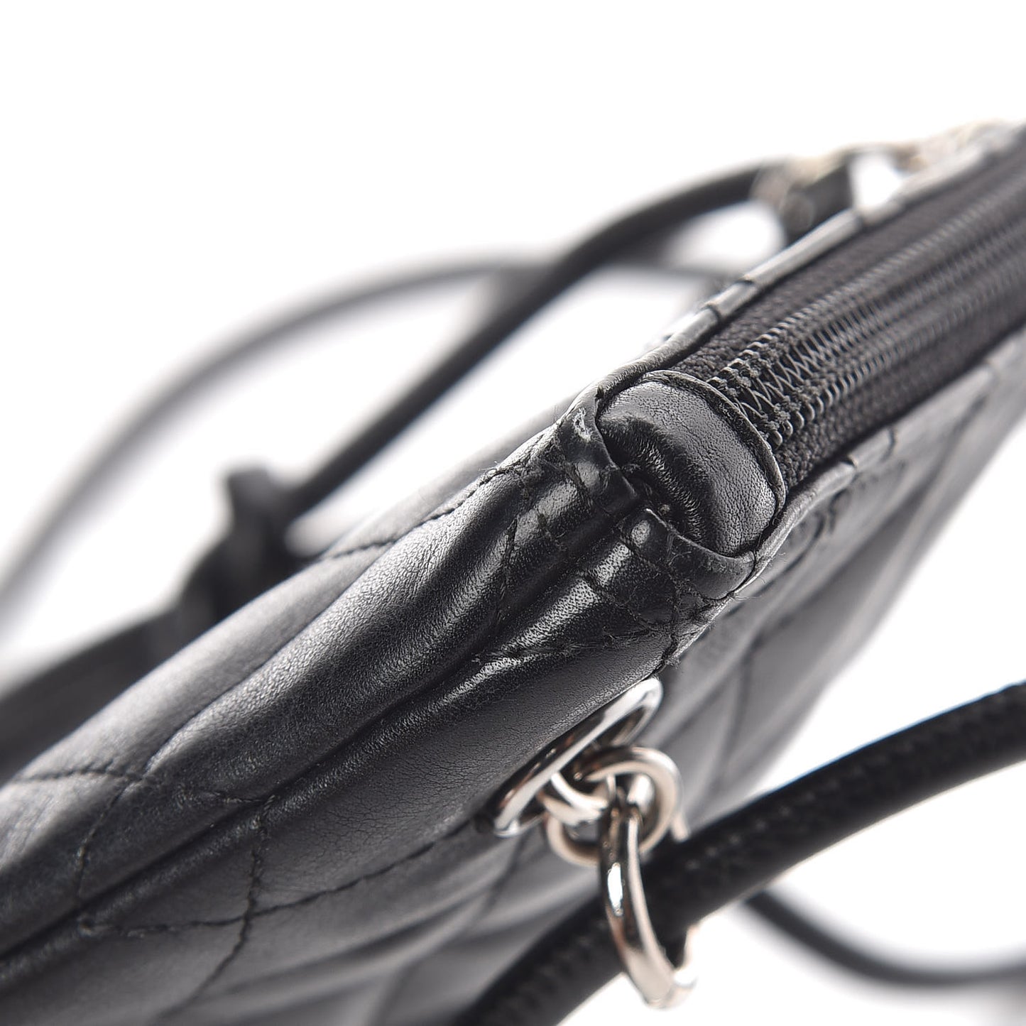 Calfskin Cambon Flat Messenger Black