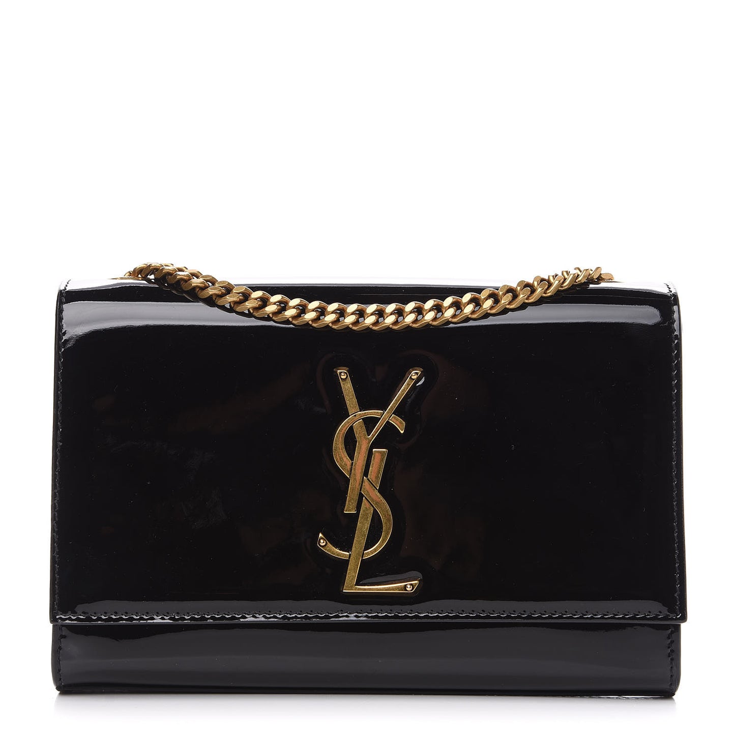 Patent Small Monogram Kate Satchel Black