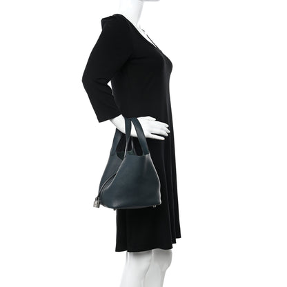 Hermes Taurillon Clemence Picotin Lock 18 PM Vert Cypress 2 of 10