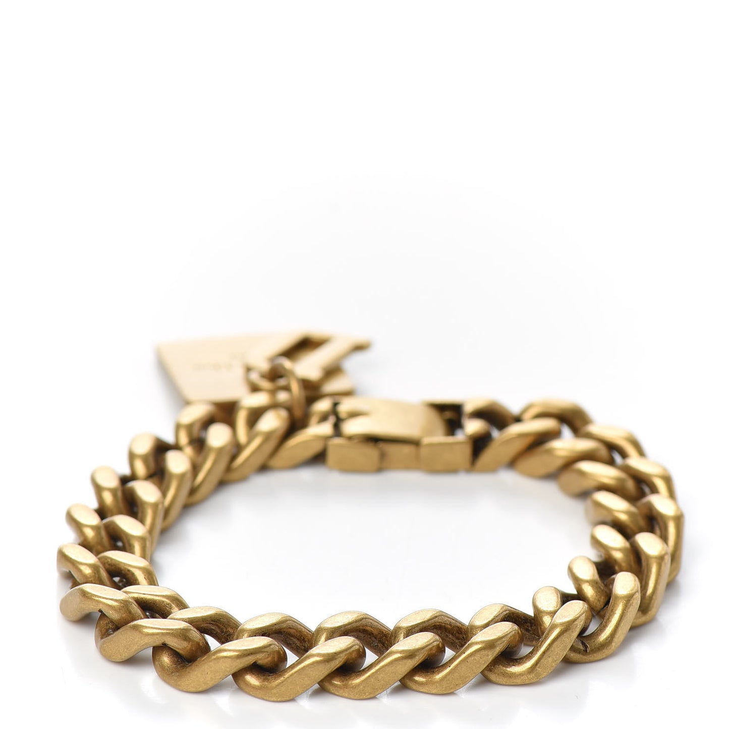 Metal D Charm Chain Bracelet Gold