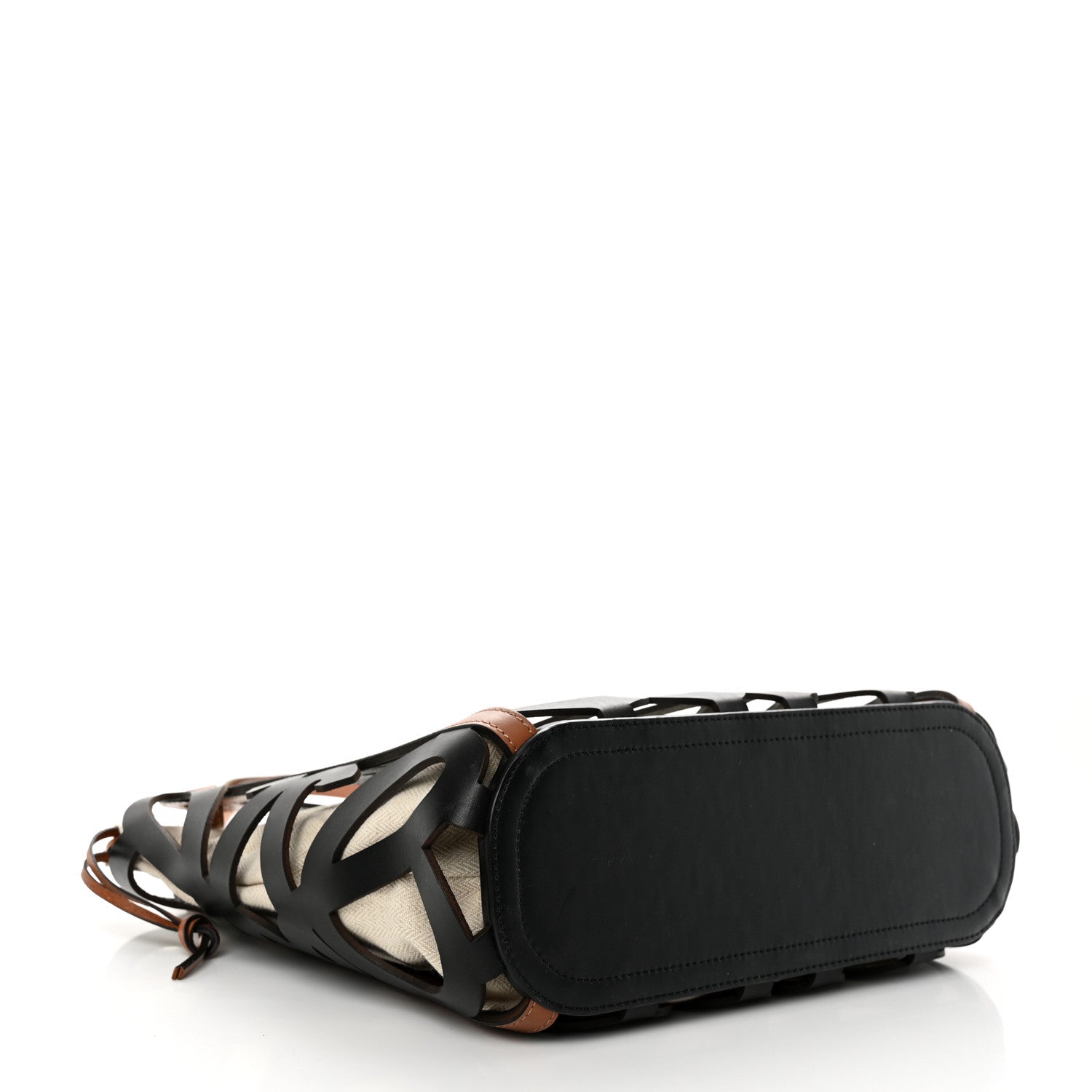 Loewe Smooth Calfskin Small Anagram Cutout Tote Black 4 of 9