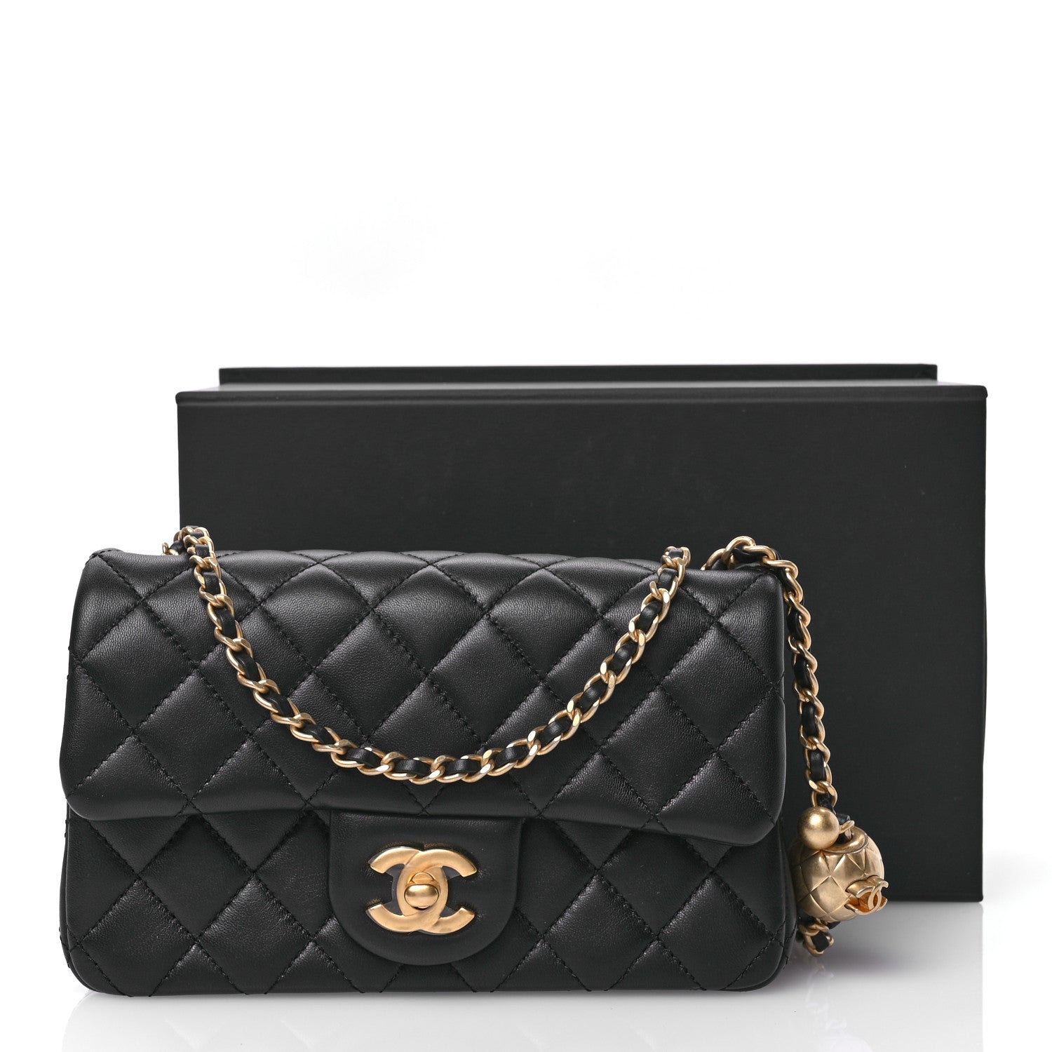 Chanel Lambskin Quilted Mini Rectangular Pearl Crush Flap Black 11 of 11
