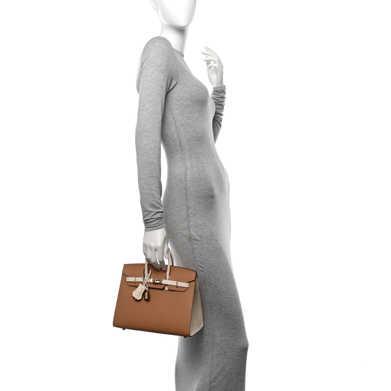 Hermes Epsom Horseshoe Birkin Sellier 25 Biscuit Nata 2 of 11
