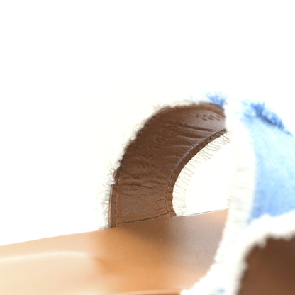 Hermes Denim Oran Fringe Sandals 41.5 Bleu Clair 8 of 8