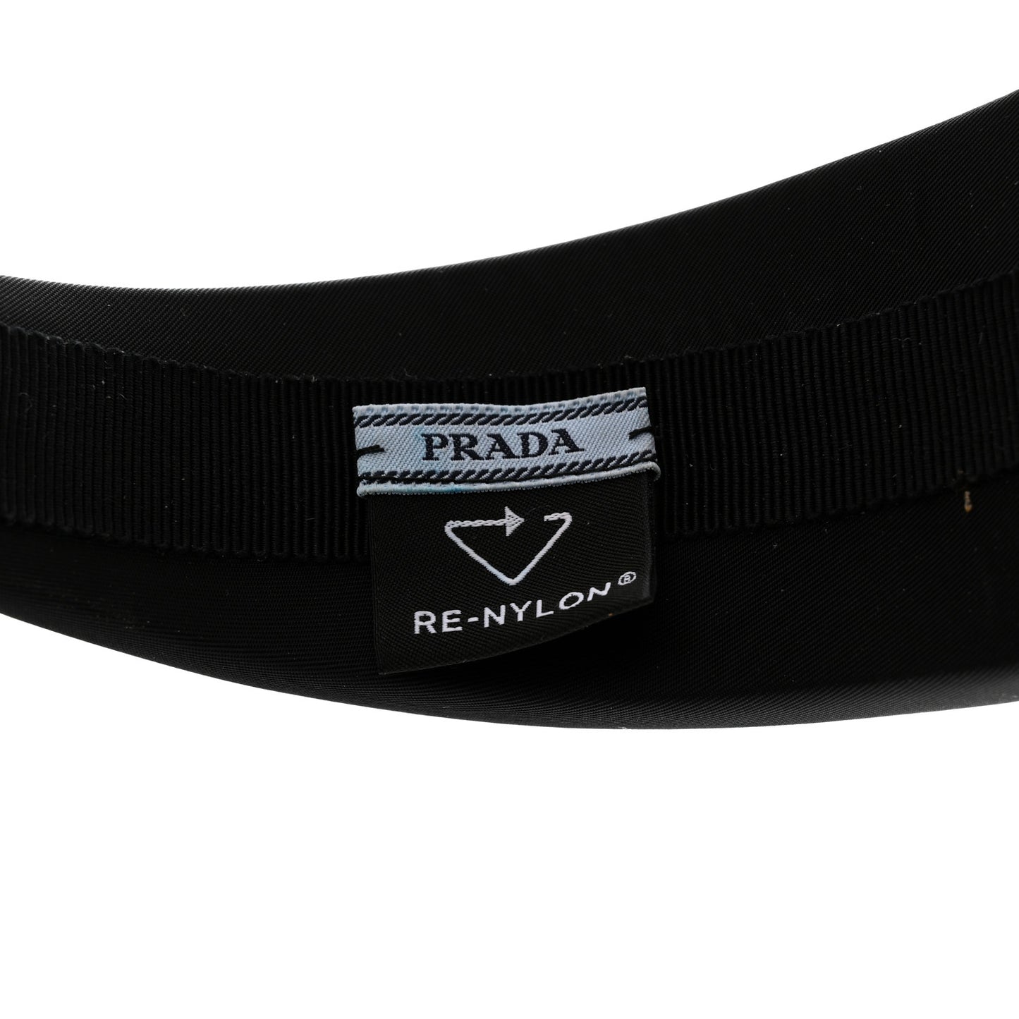 Re-Nylon Metal Triangle Logo Headband Black