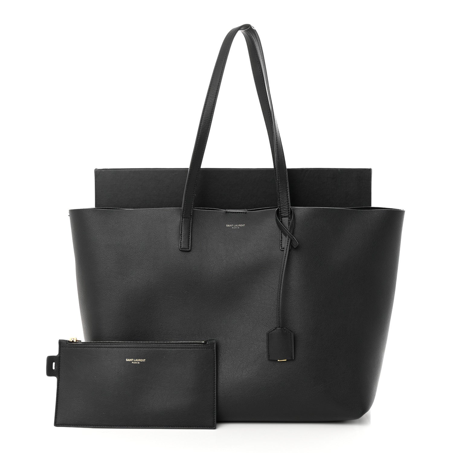 Saint Laurent Calfskin Large Shopping Tote Black 13 of 13