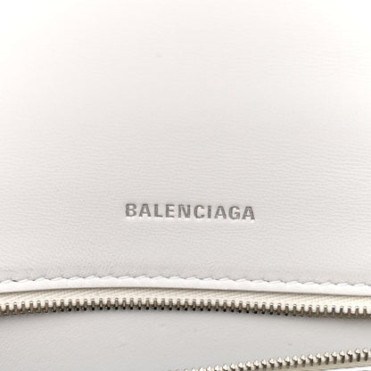 Balenciaga Calfskin Crocodile Embossed Small Hourglass Top Handle Bag White 5 of 15