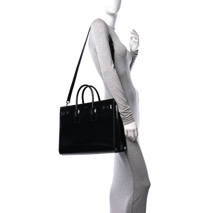 Saint Laurent Patent Calfskin Large Thin Sac De Jour Black 3 of 11