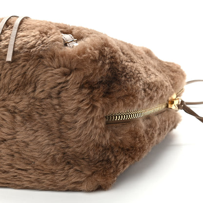 Balenciaga Shearling Papier B4 Zip Around Tote Marron 9 of 12