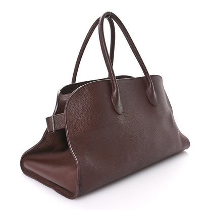 The Row Matte Grained Calfskin EW Margaux Dark Mocha 3 of 11