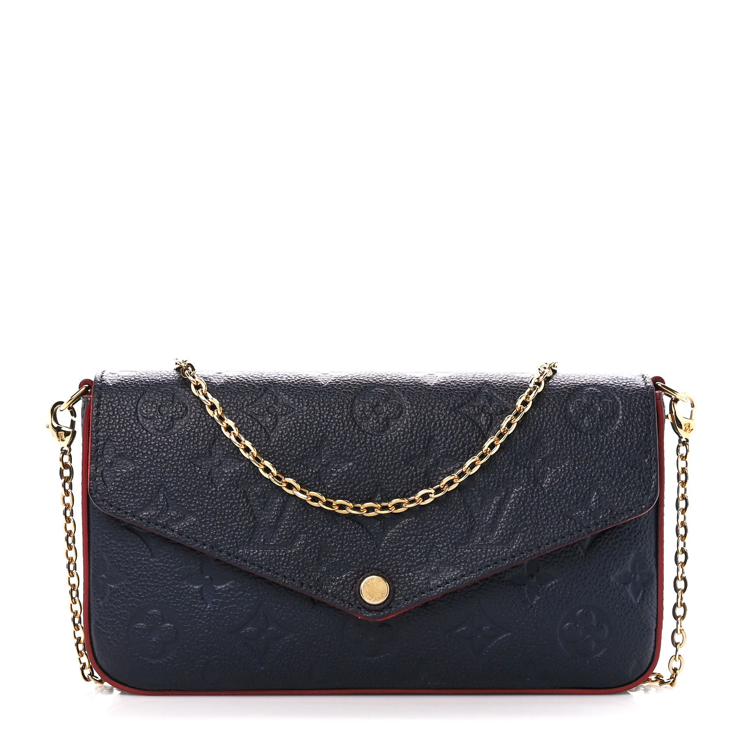 Louis Vuitton Empreinte Pochette Felicie Chain Wallet Marine Rouge 3 of 17