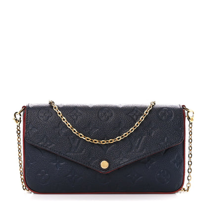 Louis Vuitton Empreinte Pochette Felicie Chain Wallet Marine Rouge 3 of 17