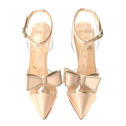 Christian Louboutin Satin PVC Specchio Naked Bow 100 Pumps 36 Version Nude 8 of 20