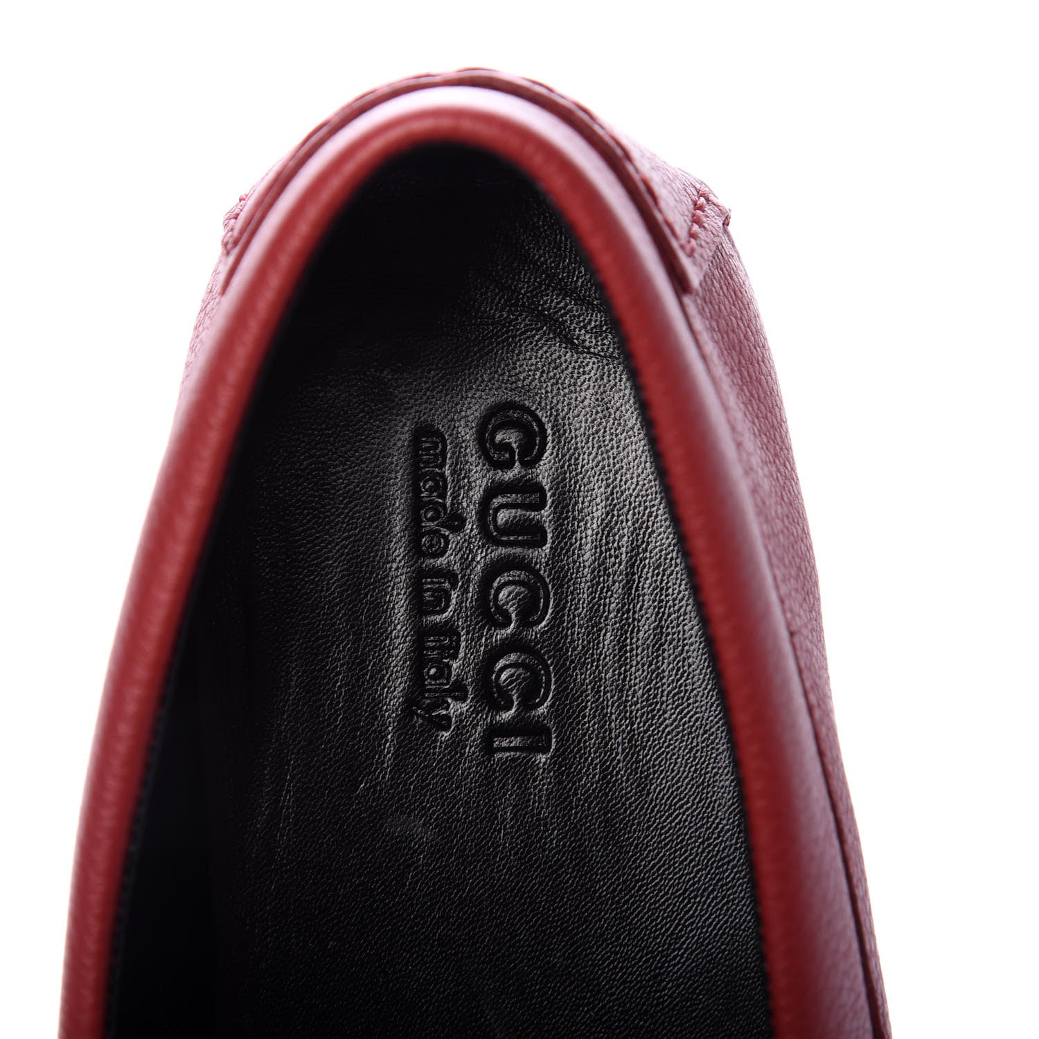 Gucci Calfskin Web Mens Driver Loafers 8 Red 5 of 6