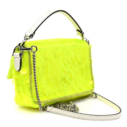Fendi Transparent Paillettes Elaphe Mini Baguette Yellow Fluo Avorio 3 of 10
