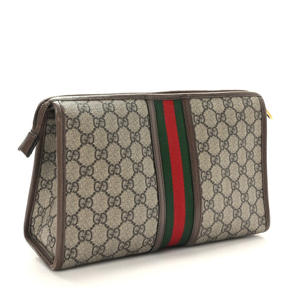 Gucci GG Supreme Monogram Web Ophidia GG Toiletry Case Beige New Acero 3 of 9