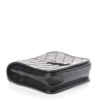 Saint Laurent Crinkled Calfskin Matelasse Monogram Niki Chain Wallet Black 4 of 9